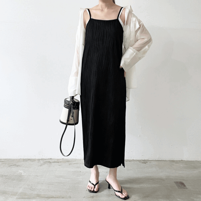 【7月上旬入荷予定】【期間限定値下げ】 【メール便対応】 サマーセール　『　インスタで大人気！　』 ウェーブパイピングキャミワンピース
