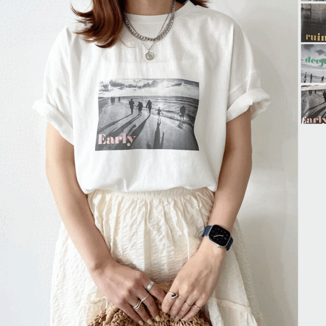 【7月上旬入荷予定】 【期間限定値下げ】【メール便対応】 サマーセール　『　インスタで大人気！　』　綿天竺フォトプリントTシャツ