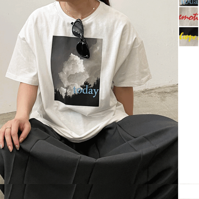 【7月上旬入荷予定】【期間限定値下げ】 【メール便対応】 サマーセール　『　インスタで大人気！　』　フォト×ロゴオーバーサイズTシャツ