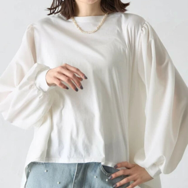 nozomi ishiguro ドッキング変形5分袖スウェットカットソー nozomi ishiguro ドッキング変形5分袖スウェットカットソー