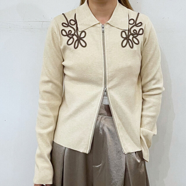 m*n様 タグ付 BETOUPE リネン カーディガン ホワイト 現行品 メゾンキツネ MAISON KITSUNE レディース カーディガン BOLD FOX