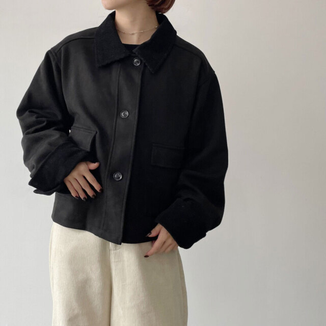 フェイクスエードショートカバーオール