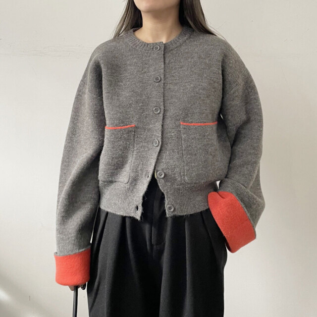 アルパカタッチダブルフェイスカーディガン