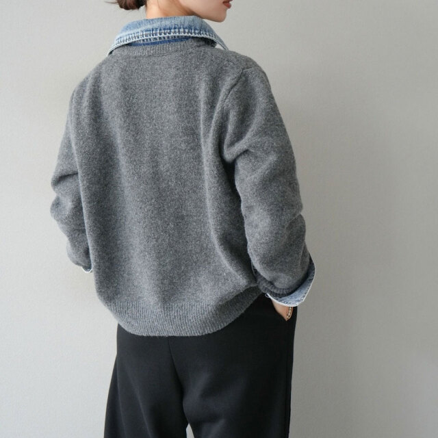 専用　デニム×ニット　素材切り替え　カーディガン デニム切替ニットカーディガン