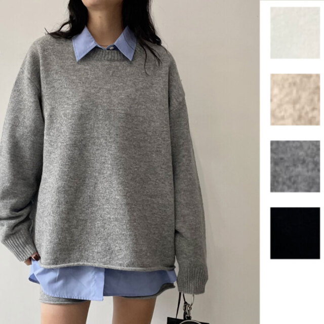 【11月上旬入荷予定】 オータムセール　『　インスタで大人気！　』　ウール混オーバーサイズプルオーバー