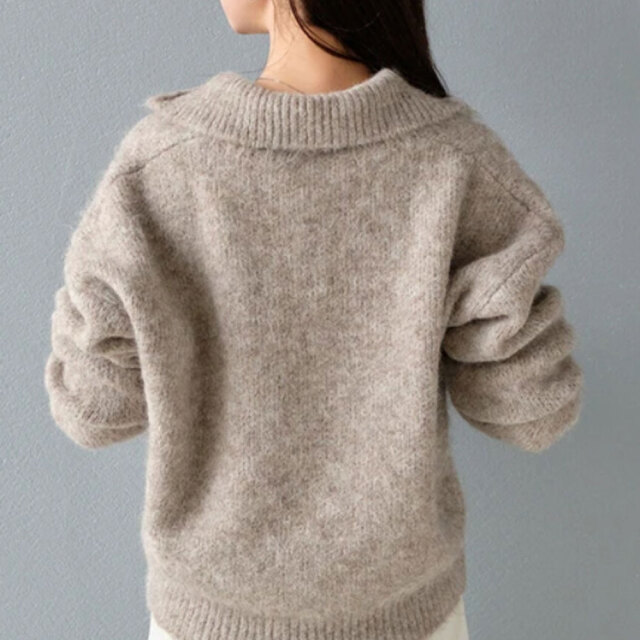 トップス SOY スキッパーニットトップス(ワンサイズ アイボリー): PEACH JOHN