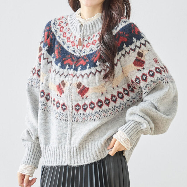 クリスマスセール　『　インスタで大人気！　』ノルディック柄ニットカーディガン