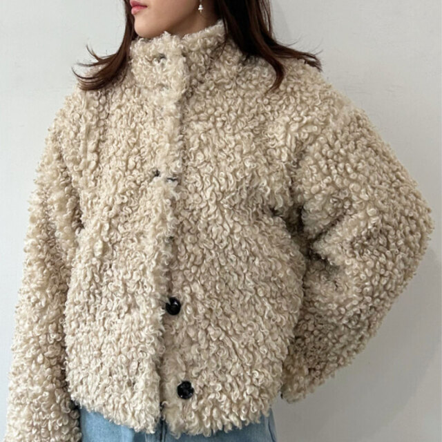 ラスト1着　50%OFF　ウィンターセール！　『　インスタで大人気！　』　プードルファーミドルスタンドブルゾン