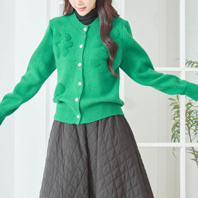 クリスマスセール 『　インスタで大人気！　』　フラワーモチーフカーディガン