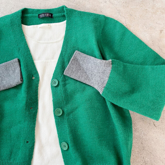 クリスマスセール　【12月中旬入荷予定】　　『　インスタサブ垢で大人気！　』　　配色カーディガン