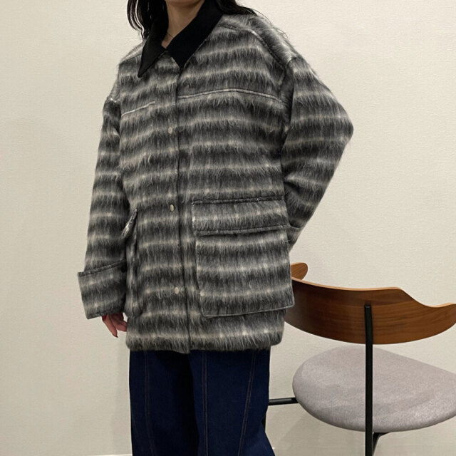 クリスマスセール　【12月上旬入荷予定】 　『　インスタで大人気！　』　チェックシャギーミドルカバーオール