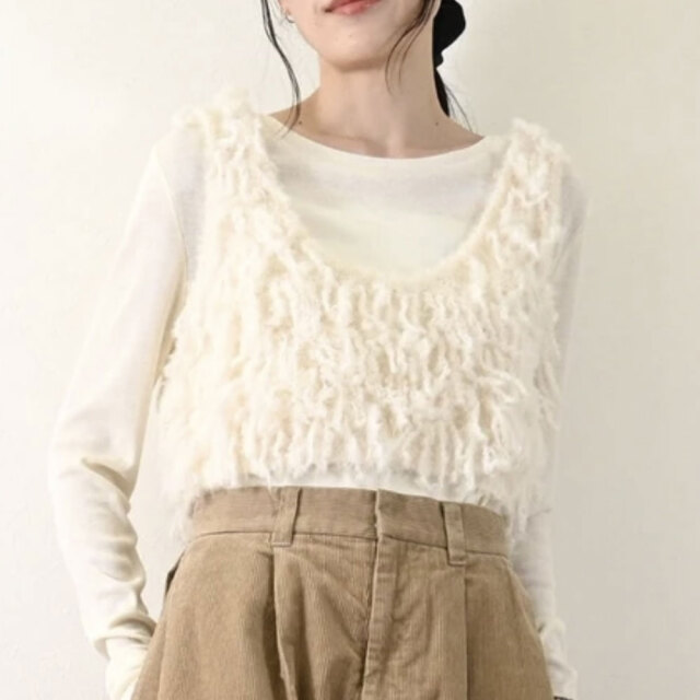 クリスマスセール　【12月上旬入荷予定】　【送料無料】　　『　インスタサブ垢で大人気！　』　CORNERS（コーナーズ）ブークレーフリンジビスチェ