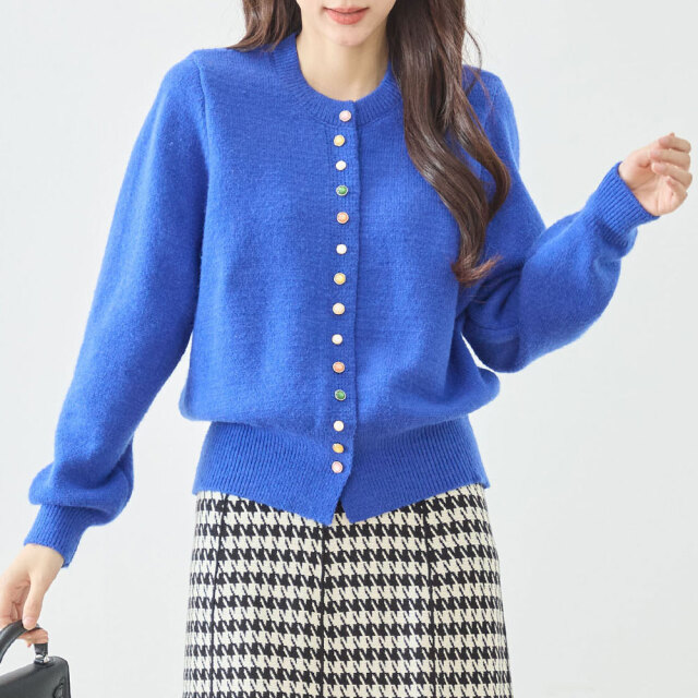 クリスマスセール【12月上旬入荷予定】 　『　インスタサブ垢で大人気！　』   マルチカラーボタンニットカーディガン