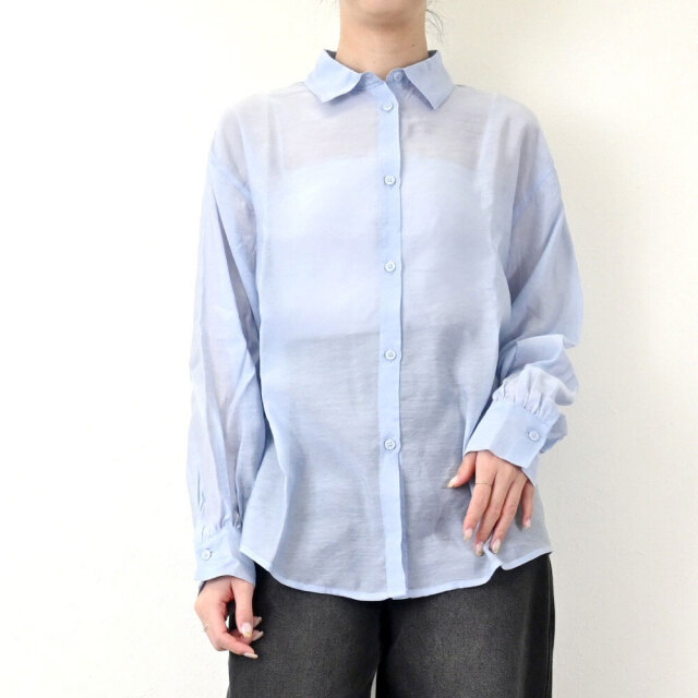 【1月中旬入荷予定】  ウィンターセール　『　インスタサブ垢で大人気！　』  シアーポプリンボリュームスリーブシャツ