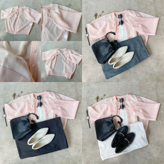 シアーニットカーディガン