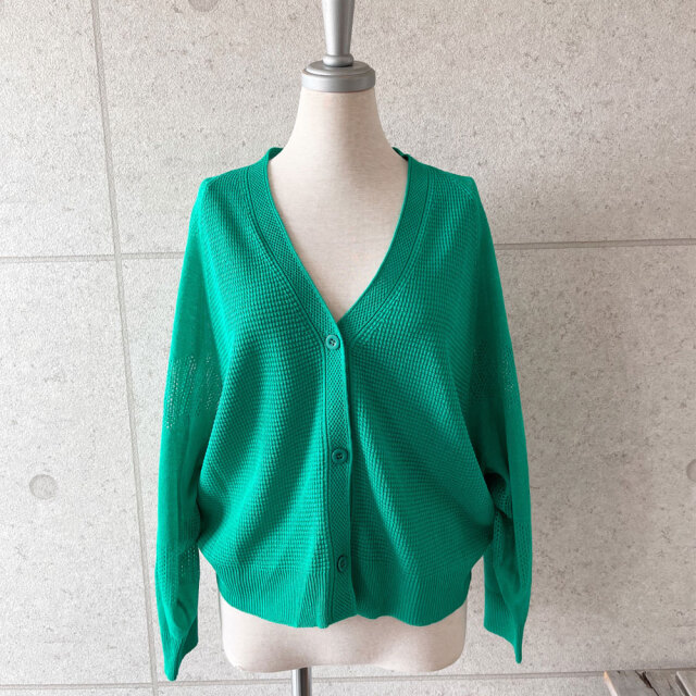 【7月上旬入荷予定】 【メール便対応】サマーセール　『　インスタで大人気！　』　Vネック編みデザインシアーカーディガン