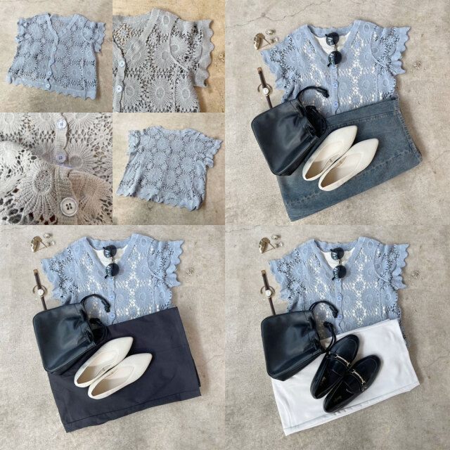 これは可愛い！かぎ針半袖カーディガン