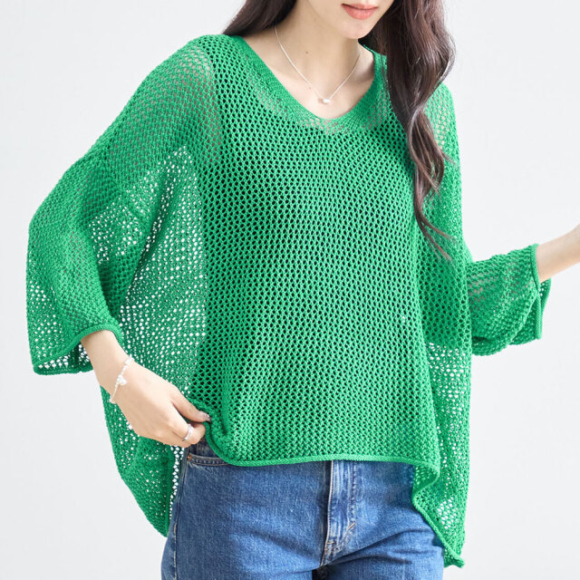 秋冬物50％OFF！ 【メール便対応】オータムセール　『　インスタで大人気！　』【メール便対応】　オータムセール　『　インスタで大人気！　』 　透かし編みメッシュニットトップス