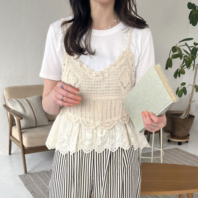 tシャツ レースビスチェドッキングトップス レディース VIS tシャツ ドッキングビスチェデザイントップス レディース