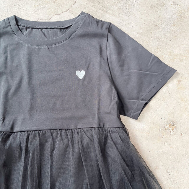 接触冷感チュールドッキングバルーンTシャツ