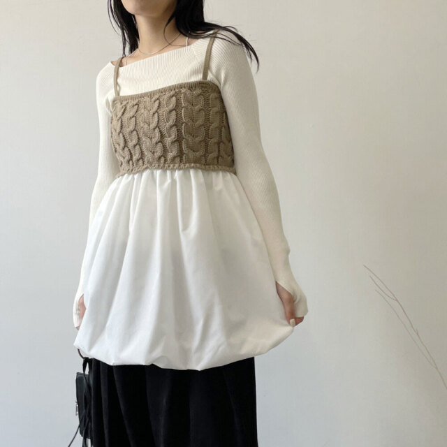 ケーブルバルーンキャミ