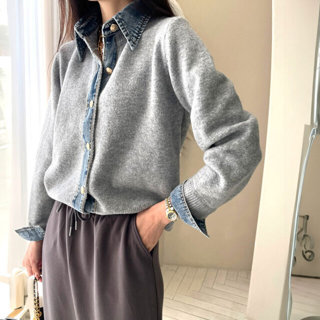 Ruelle デニムセットアップ＋カーディガン Ruelle デニムセットアップ＋カーディガン