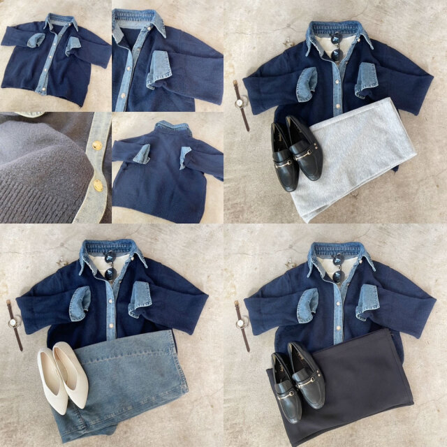 Ruelle デニムセットアップ＋カーディガン Ruelle デニムセットアップ＋カーディガン Ruelle デニム