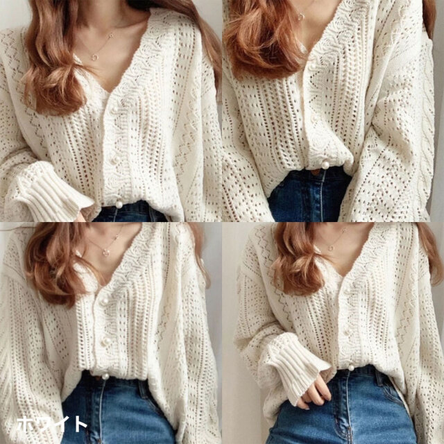 2025SS✨ルネ リブニットカーディガン パールボタン フリル襟 34 水色 2025SS✨ルネ リブニットカーディガン パールボタン フリル襟 34