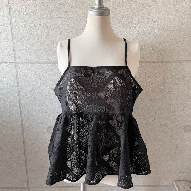 【3月上旬入荷予定】【メール便対応】   春の早割り　『　インスタサブ垢で大人気！　』   ブロックレースレースアップビスチェ