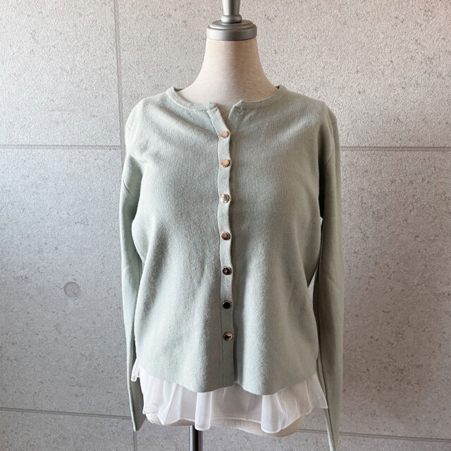 【3月中旬入荷予定】 春の早割り 【インスタリール動画あり】 【急上昇】 【メール便対応】 【2026新作】金ボタンラウンドネックニットカーディガン