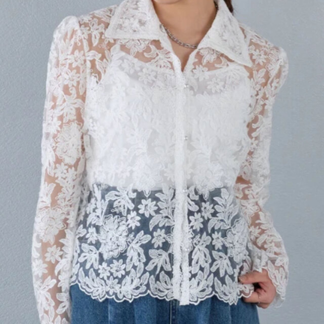 【3月上旬入荷予定】 春の早割り　【メール便対応】【2026新作】レースシャツ&キャミソール 2点セット