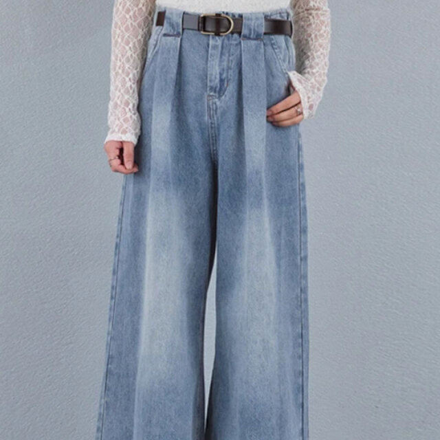 【3月上旬入荷予定】 春の早割り　【2026新作】ワイドタックデニムパンツ