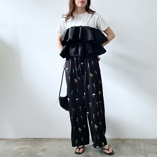 2026新作予約】天竺ティアードフリルドッキングTシャツ