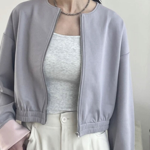 【2月上旬入荷予定】 ウィンターセール！【2026新作商品】バイカラーショート丈ブルゾン