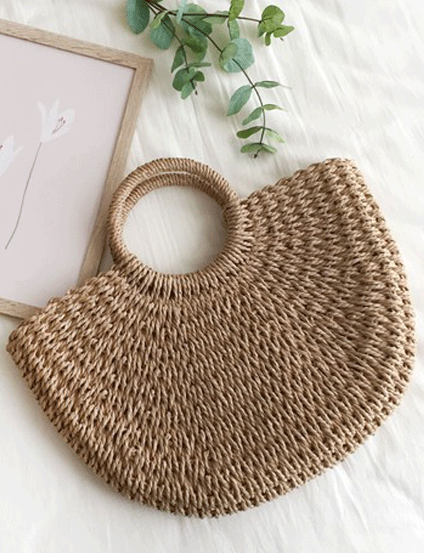 【イタフラバーゲン】夏のお出かけバッグはコレ！ハーフサークルかごバッグ