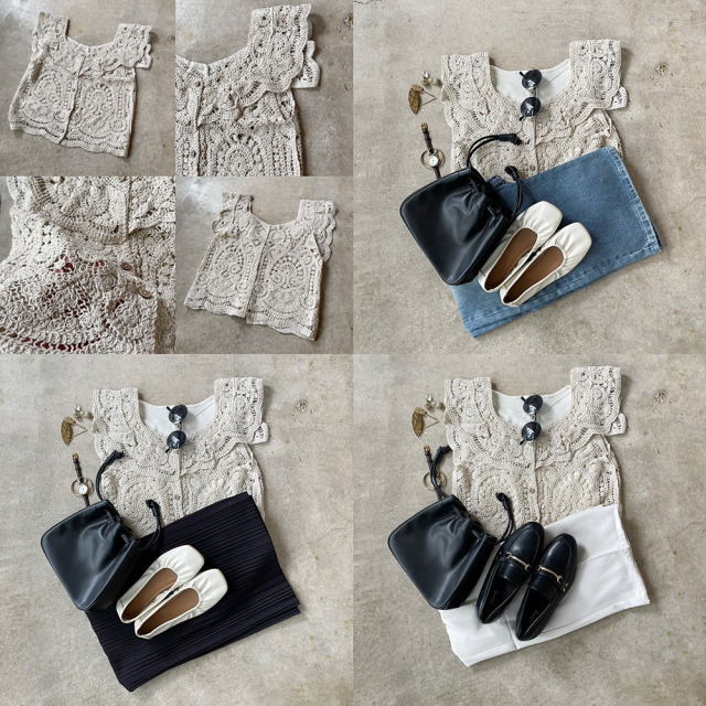 ななちゃん　かぎ針編みリップケース(プードル・シーズー・ヒマラヤン他) flapper_bags パスケース リール付き 小銭入れ キーケース付き