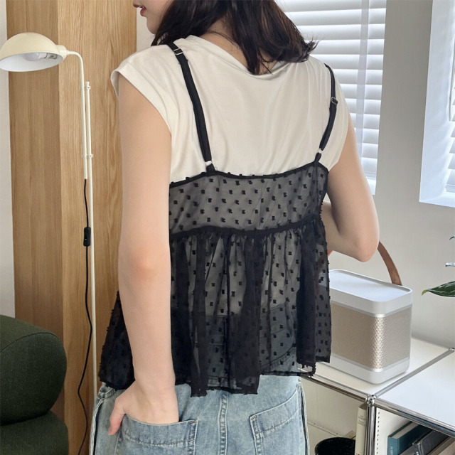 ドット柄シアーキャミソール
