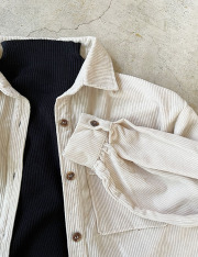 超可愛い！★秋トク★ 『　最強にバズってるコーデュロイシャツに待望のショート丈が登場！早くも争奪戦開幕！？　』　ショート丈登場！ライトアウターに！人気のコーデュロイビッグシルエットシャツ