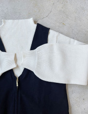 　『　コーデに迷った時に使えるインスタ話題のジャンスカ登場！しかもイタフラバーゲンで！　』　フロントジップでワンピにもジレにも！前後2wayAラインジャンスカ