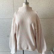 【11月上旬入荷予定】　【一部即納】　オータムセール　『　インスタサブ垢で大バズり！　』　ぽわん袖もちもちリブニット。ボリューム袖とボトルネックが毎年人気のニット登場！