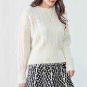 冬服50％off『　インスタサブ垢で大人気！　』　細ケーブルニットプルオーバー