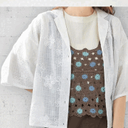 【7月上旬入荷予定】 【メール便対応】 サマーセール　『　インスタで大人気！　』　花柄刺&#32353;開襟シャツ