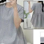 【8月上旬入荷予定】【メール便対応】 サマーセール　『　インスタで大人気！　』　バックパッチングレースデザインカットソー
