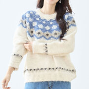 【9月中旬入荷予定】 オータムセール　『　インスタで大人気！　』　ノルディック柄ジャカードニットプルオーバ
