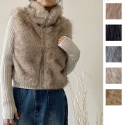 【9月下旬入荷予定】 オータムセール　『　インスタで大人気！　』　フェイクファーショート丈ジレ