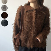 【11月上旬入荷予定】 オータムセール　『　インスタで大人気！　』　ミックスシャギー衿付きブルゾン