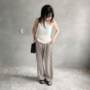 【即納】　【SALE目玉】　【急上昇】　【メール便対応】オータムセール 　『　インスタで大人気！　』　ストライプ柄イージーパンツ