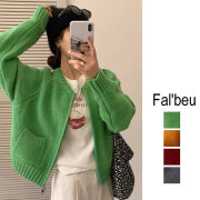 【1月中旬入荷予定】   ウィンターセール　『　インスタサブ垢で大人気！　』   ラグランスリーブダブルジップニットカーディガン