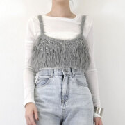 【2月中旬入荷予定】 【メール便対応】 　『　インスタサブ垢で大人気！　』  シャギーニットビスチェ