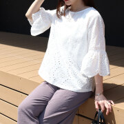 【6月上旬入荷予定】    サマーセール！　『　インスタで大人気！　』   スカラップレースブラウス